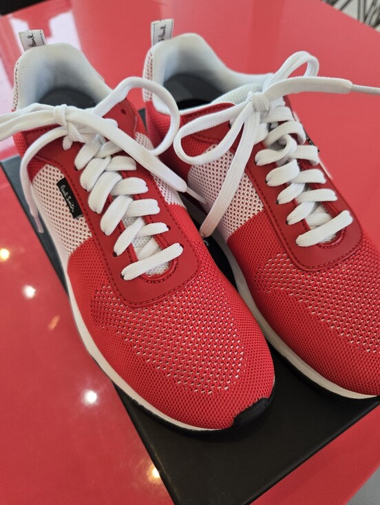 PS Paul Smith Other - PS Paul Smith Red and White Mesh Lace-Up Sneakers
